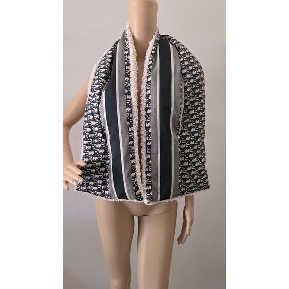 Christian Dior Blue Multicolor Oblique Diorissimo Logo Oversized Scarf - Picture 3 of 10